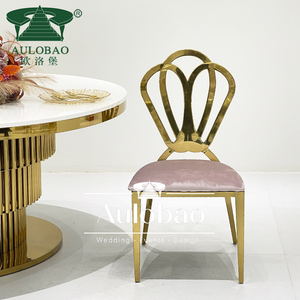 ห้องรับประทานอาหารเจ้าหญิงด้านหลังสแตนเลสสีทองเก้าอี้จัดงานแต่งงาน - Product Image 1