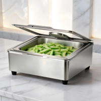 Plat à réchaud en acier inoxydable 304 poli miroir, chauffe-plats de luxe commercial haut de gamme pour buffet, équipement de restauration professionnelle