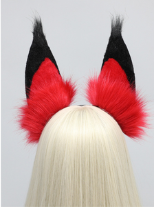 ชุดคอสเพลย์หูสัตว์สีแดง E0058อุปกรณ์เสริมงานประชุมอนิเมะเครื่องประดับผมสตรีมเป็นไวรัสที่คาดผมหูปีศาจที่คาดผม - Product Image 2