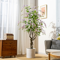 Hochwertige Künstliche Jasmin-Bougainvillea Bonsai Dekoration UV-Zertifizierte Kunstpflanzen für Innen und Außen Heim Garten für Weihnachten