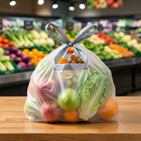 Sac en plastique HDPE PE jetable robuste sur rouleau avec poignée longue pour les courses au supermarché, l'épicerie et l'emballage de détail