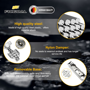 Bản lề thủy lực 3D một chiều có thể tùy chỉnh FICGOAL, thép cán nguội, đóng êm, dùng cho nhà ở, văn phòng, ngoại thất, căn hộ - Product Image 2