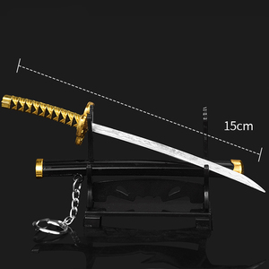 15cm épée arme démon tueur <span class=keywords><strong>Kimetsu</strong></span> <span class=keywords><strong>No</strong></span> <span class=keywords><strong>Yaiba</strong></span> Cosplay armé Katana PU <span class=keywords><strong>Ninja</strong></span> couteau porte-clés samouraï épée accessoire jouets pour adolescents - Product Image 1