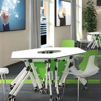 Table de conférence pliable moderne et durable, mobilier scolaire en métal QIGNSHUAI QS-F018S