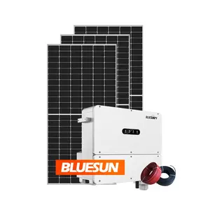 BLUESUN Grid Tie Solar Energie Systeme 100KW 200KW Solar Panel System Power Station 100KW Solar Photovoltaik Kit 100 KW auf dem dach