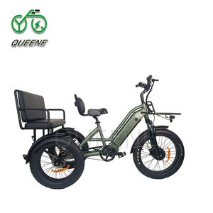 QUEENE di alta qualità 3 ruote Cargo E-triciclo grasso pneumatico caccia <span class=keywords><strong>bicicletta</strong></span> <span class=keywords><strong>elettrica</strong></span> <span class=keywords><strong>con</strong></span> mozzo anteriore del motore 48V batteria al litio - Product Image 1