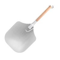 Spatule à pizza en aluminium de 12 pouces avec manche en bois amovible pour four à pizza familial, pain et pâtisserie