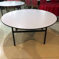 Table pliante de banquet, table de mariage, table ronde, capacité 5 à 12 personnes, design empilable pour économiser de l'espace, idéale pour les hôtels, les banquets, les restaurants, la location