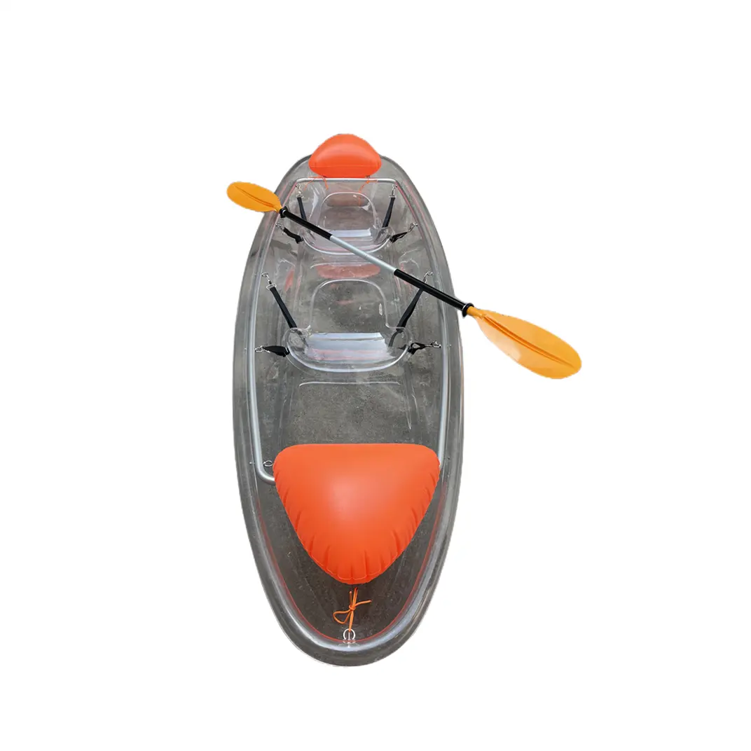 Kayak transparente para deportes acuáticos al aire libre