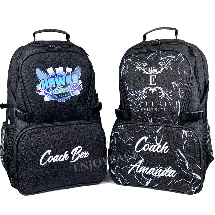 OEM Rucksack mit hochwertigen wasserdichten Metallic Stoff Custom Cheerleading Rucksack Cheer Bags