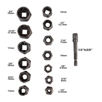 6.35mm-19mm Bolt Nut Remover Socket Set Car Tool Kit Damaged Screw Extractor 14pcs Cr-Mo Steel Hand Tools
