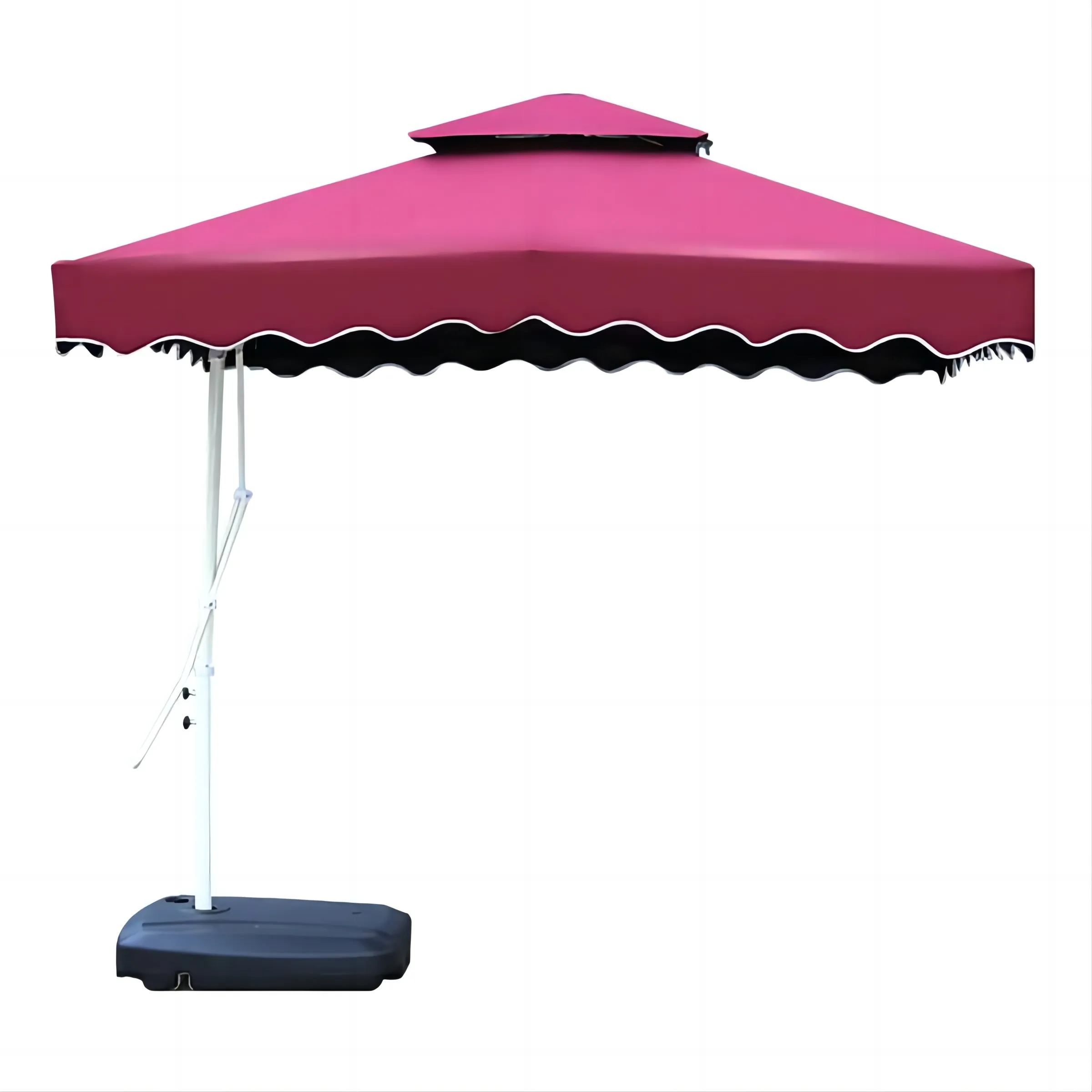 High Quality Outdoor Work Big Canvas Umbrella For Garden Patios With Solar Light Parachute Material Market Advertising Parasols