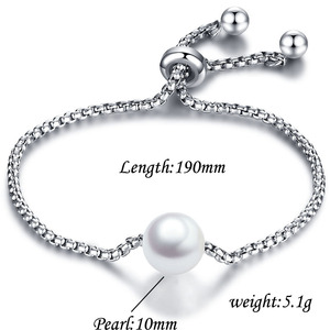 Pearl <b>Bracelet</b> Stainless Steel Adjustable White Pearl Women's Jewelry Everyday Wear Rose Gold Silver Gold Chain <b>Bracelet</b> - Product Image 5