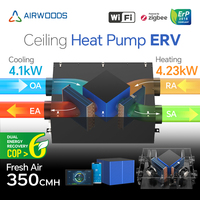 Système HVAC résidentiel Airwoods ERV, unité de traitement d'air frais avec récupération de chaleur et purification de l'air pour toute la maison