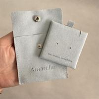Ensemble de contenants pour bijoux en microfibre avec logo personnalisé pochette d'affichage pour cartes pochettes cadeau à boutons pour emballage de boucles d'oreilles et collier