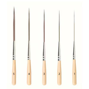 Bview Art – Ensemble de 5 pinceaux longs en poils de bœuf – Pinceaux à manche court pour détails fins, pour la <span class=keywords><strong>gouache</strong></span>, l'acrylique et le traçage, professionnels - Product Image 1