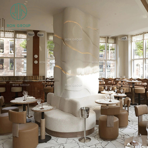 Juego de Mesa <span class=keywords><strong>y</strong></span> Sillas de Diseño Moderno <span class=keywords><strong>para</strong></span> Cafetería, <span class=keywords><strong>Taburetes</strong></span> de Restaurante Tapizados en Tela <span class=keywords><strong>para</strong></span> Hostelería Comercial - Product Image 5