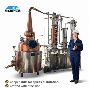 Ace Brand 1000L Copper Stills Distillery Machine Simple Potstill Whisky Manufacturing Plant for Beverage Alcohol for Sale - Product Image 3