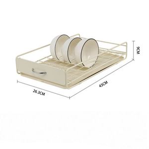 Estante Plegable Metálico para Cocina con Rieles Deslizantes sin Perforación para Almacenamiento de Platos y Utensilios - Product Image 4