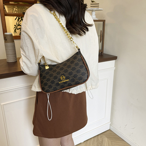 Sac à main de luxe pour créateur en PU, motif géométrique avec chaîne décorative zippée, double poignée - Product Image 6