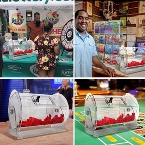 Boleto de rifa de gran tamaño personalizado de fábrica, tambor giratorio, <span class=keywords><strong>rueda</strong></span> acrílica, jaula de lotería <span class=keywords><strong>giratoria</strong></span>, caja de rifa acrílica - Product Image 5