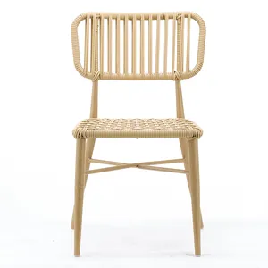 Chaise d'extérieur étanche chaises françaises canapé métal ensemble jardin haut dossier vente meubles rotin rond Bistro deux bras blanc