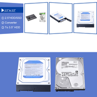 Boîtier adaptateur SATA HDD/SSD 2.5 "à 3.5" avec Micro USB 3.0 pour l'extension du lecteur