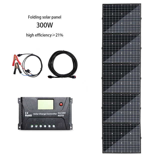 High Efficiency PVC Waterproof Mono Solar Photovoltaic Panels 18V 100W 200W 300W Foldable Portable Solar Cell Panels for Outdoor