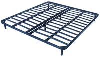 Lit plateforme inclinable portable pleine grandeur avec sommier à lattes en fer noir, aucun sommier tapissier nécessaire, montage facile, usage hôtelier Uetco