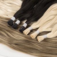 Extensions de cheveux naturels en gros, à pointe plate en kératine, type I-Tip