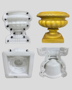 Cetakan pot bunga beton lingkaran prefabrikasi, ornamen Model taman pot bunga gaya Eropa semen plastik - Product Image 3