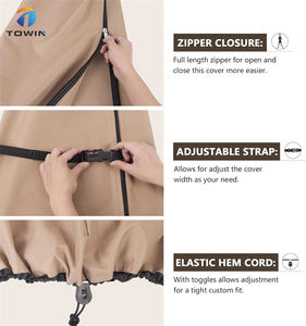 <span class=keywords><strong>Grand</strong></span> <span class=keywords><strong>parasol</strong></span> de marché imperméable <span class=keywords><strong>beige</strong></span> couvre parapluie de patio couvre avec fermeture éclair - Product Image 3