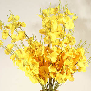 Fleur artificielle à cinq branches, fleur jaune, décoration d'intérieur, bouquet, <span class=keywords><strong>orchidée</strong></span> <span class=keywords><strong>cymbidium</strong></span>, fabricant en gros - Product Image 5