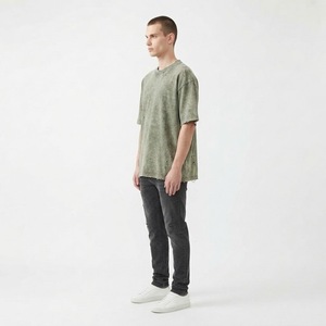 Wholesale 230gsm 100% Cotton Knitted <b>Long</b> Plain Blank Boxy Fit Drop Shoulder Oversized <b>Men</b> <b>T</b> <b>Shirt</b> for Casual <b>t</b>-<b>Shirts</b> - Product Image 3