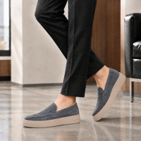 Cadeau de Noël : Mocassins en daim de chèvre pour homme, à bout rond, à enfiler, pour le bureau et les occasions décontractées – Vente directe usine