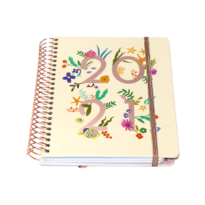 Cuaderno de impresión personalizado, papel de aluminio de oro rosa, anillo de alambre espiral, diario de cubierta dura, planificador diario semanal mensual para <span class=keywords><strong>2022</strong></span> - Product Image 2
