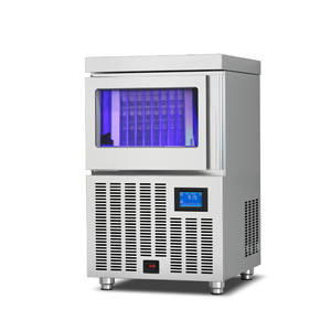 เครื่องทำน้ำแข็งรูปพระจันทร์เสี้ยวสแตนเลสเชิงพาณิชย์ 220V อัตโนมัติเต็มรูปแบบ พร้อมไฟสีฟ้า สำหรับร้านชานม - Product Image 1