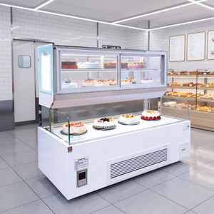 Vitrine commerciale de supermarché, armoire verticale à porte vitrée, refroidissement par air, congélateur en marbre pour boissons et glaces - Product Image 1