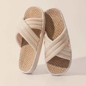 Nuevo Producto, Pantuflas de Estilo Japonés de Lino para Verano, con Suela de EVA Resistente al Desgaste, Antideslizantes y Transpirables, Sandalias para Hombre/Mujer - Product Image 1