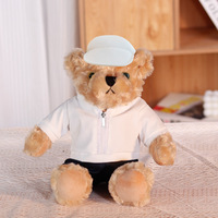 Personnalisé Super Doux En Peluche Ours Poupée PP Coton De Remplissage pour Soulagement Du Stress Cadeau D'anniversaire ODM Voiture Logo Vêtements Teddyc