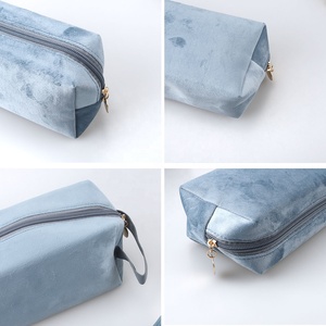 Custom Logo Printing Velvet Zipper <b>Makeup</b> Case Luxury Travel Cosmetic Brush Packing Portable <b>Makeup</b> <b>Storage</b> Bag - Product Image 6