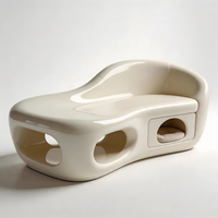 Canapé rond moderne en plastique à deux places, style européen, pour humains et animaux, avec lit pour animaux en bouclette, idéal pour appartement, hôtel, villa, salon