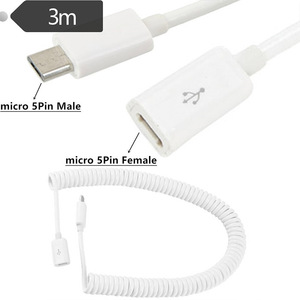 Mike สายชาร์จข้อมูล2.0 USB MICRO 5P ตัวผู้ตัวเมียสำหรับโทรศัพท์มือถืออุปกรณ์ดิจิตอลทองแดง (V8) - Product Image 4