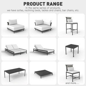 Mesa de Bar y Sillas de Aluminio con Cuerda Trenzada para Exteriores, Combinación Impermeable, Esponja de Secado Rápido, Resistente a los Rayos UV, Duradera y Ligera - Product Image 2