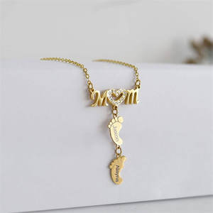 Delicado Collar con Colgante para Mujer, Chapado en Oro PVD de 14k y 18k, Acero Inoxidable 316L, Joyería Fina para el Día de la Madre, Collar para Mamá - Product Image 1