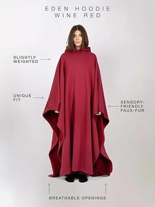 BLOSSOMREST <span class=keywords><strong>Eden</strong></span> – Cape à capuche rayée lestée imperméable, ultra-douce avec doublure en fausse fourrure – Utilisation extérieure 3 saisons pour enfants - Product Image 2