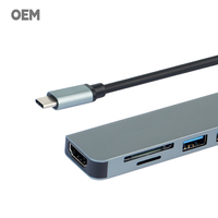 Pengisi daya perjalanan cepat QC3.0, profesional Output 100W Workhub 7-in-1 port tipe-c paduan aluminium multi-perlindungan untuk penggunaan sepanjang hari