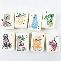 Jeu de Mahjong Américain de Luxe en Acrylique Thème Crème Nature, 160 Pièces, Portable pour le Divertissement