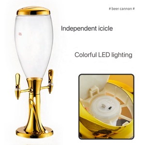 Torre Dispensadora de Cerveza y Bebidas con Doble Grifo y Cubo de Hielo LED - Logotipo y Color Personalizables, Suministros de Bar de Grado Alimenticio - Product Image 3