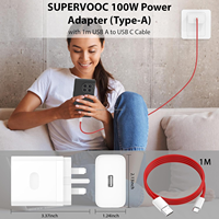 Adaptateur secteur OnePlus Supervooc 100W, prise UK, chargeur de voyage, chargeur rapide 100W, câble USB pour OnePlus 13/13R/12R/11